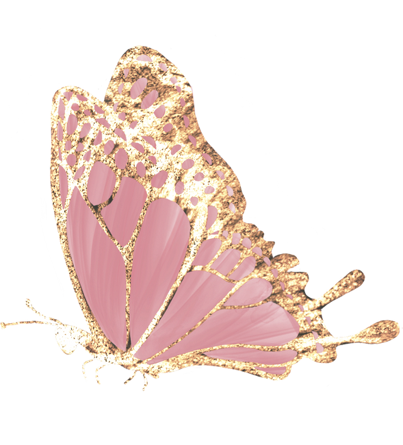 Pink gold butterfly