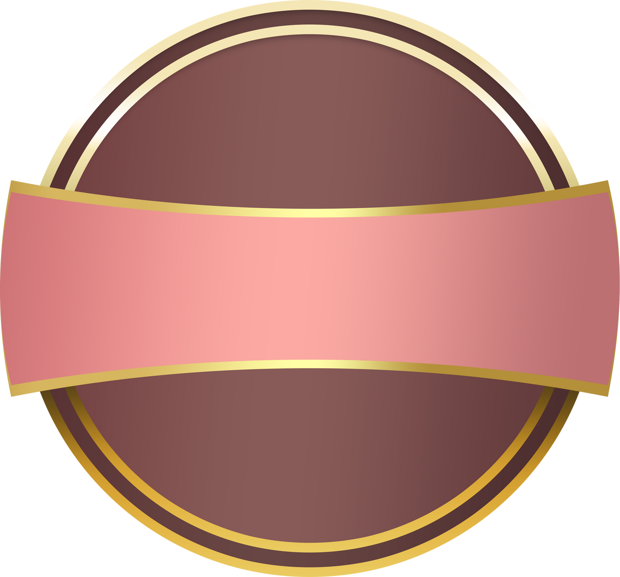 pink banner curve gold and pink circle